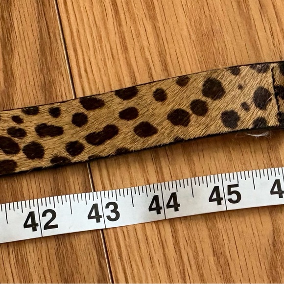 J. Crew ANIMAL PRINT LEATHER BELT size XL. Leopard print. - Picture 6 of 10